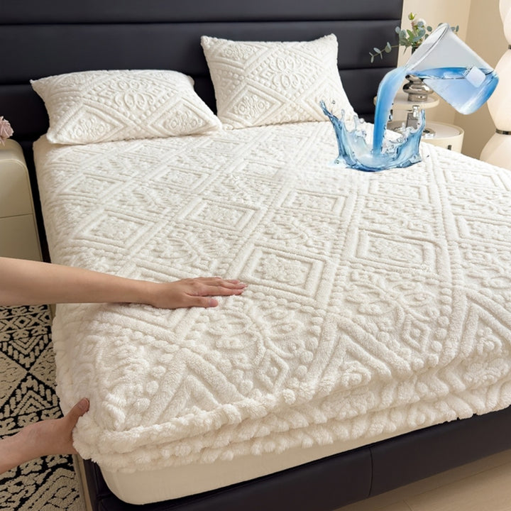 Luxuriöse geprägte Fleece-Bettdecke