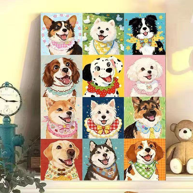 Verspielt Hund Porträt Wandkunst Karnz