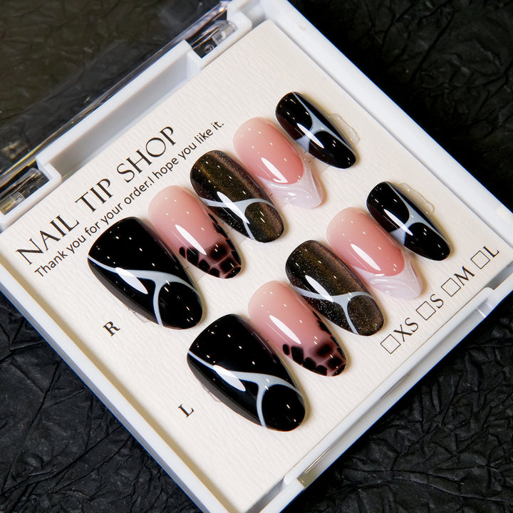 Künstlerische Stiletto Druck-on Nagelkunst