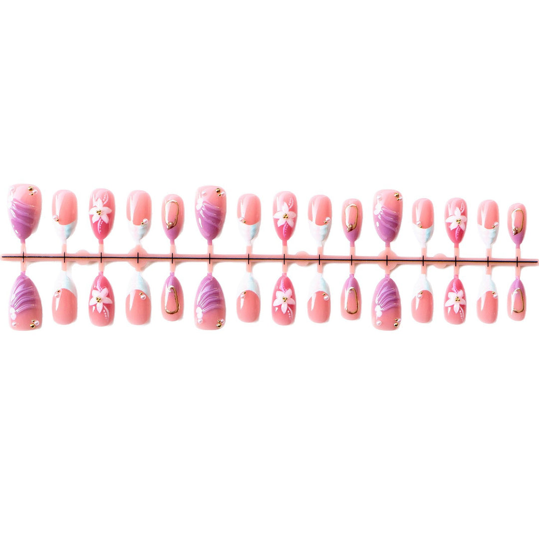 Kreatives Florales Design Press-On Nagelset