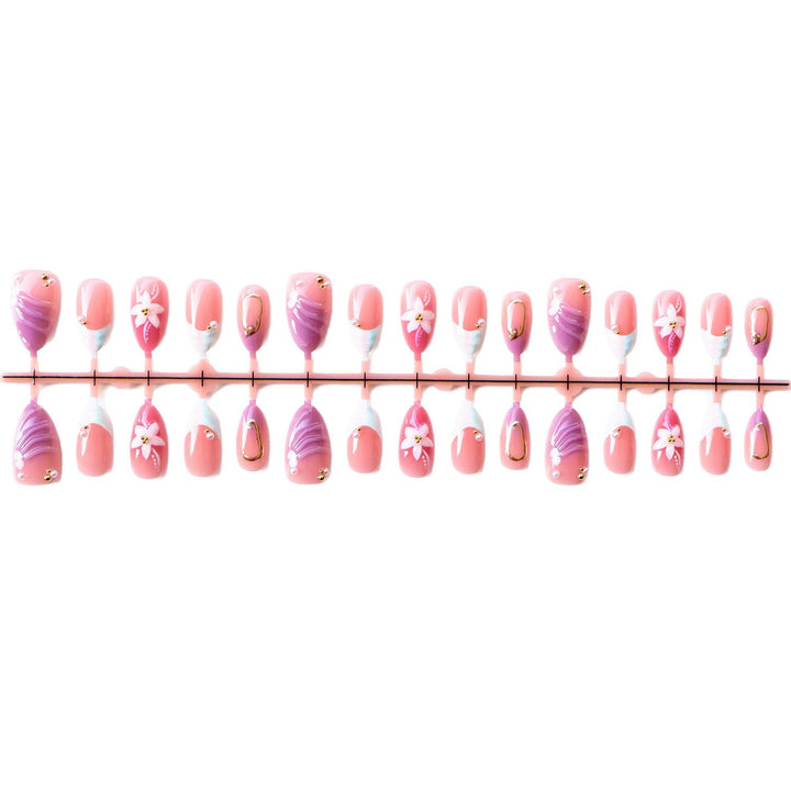 Kreatives Florales Design Press-On Nagelset