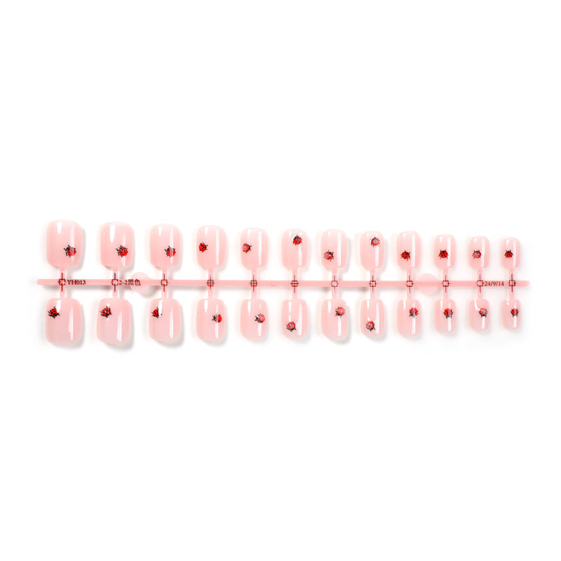 Künstlerisches Marienkäfer Design Press-On Nail Set Karnz