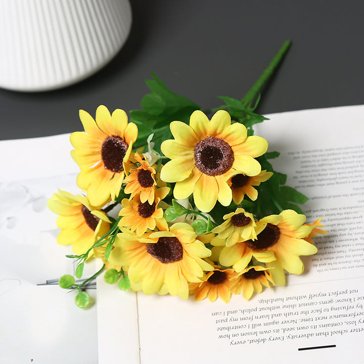 Dekorative Kunst-Sonnenblumen-Bouquet für die Heimdekoration
