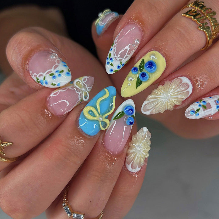 Floral Acryl Nagelkunst Set