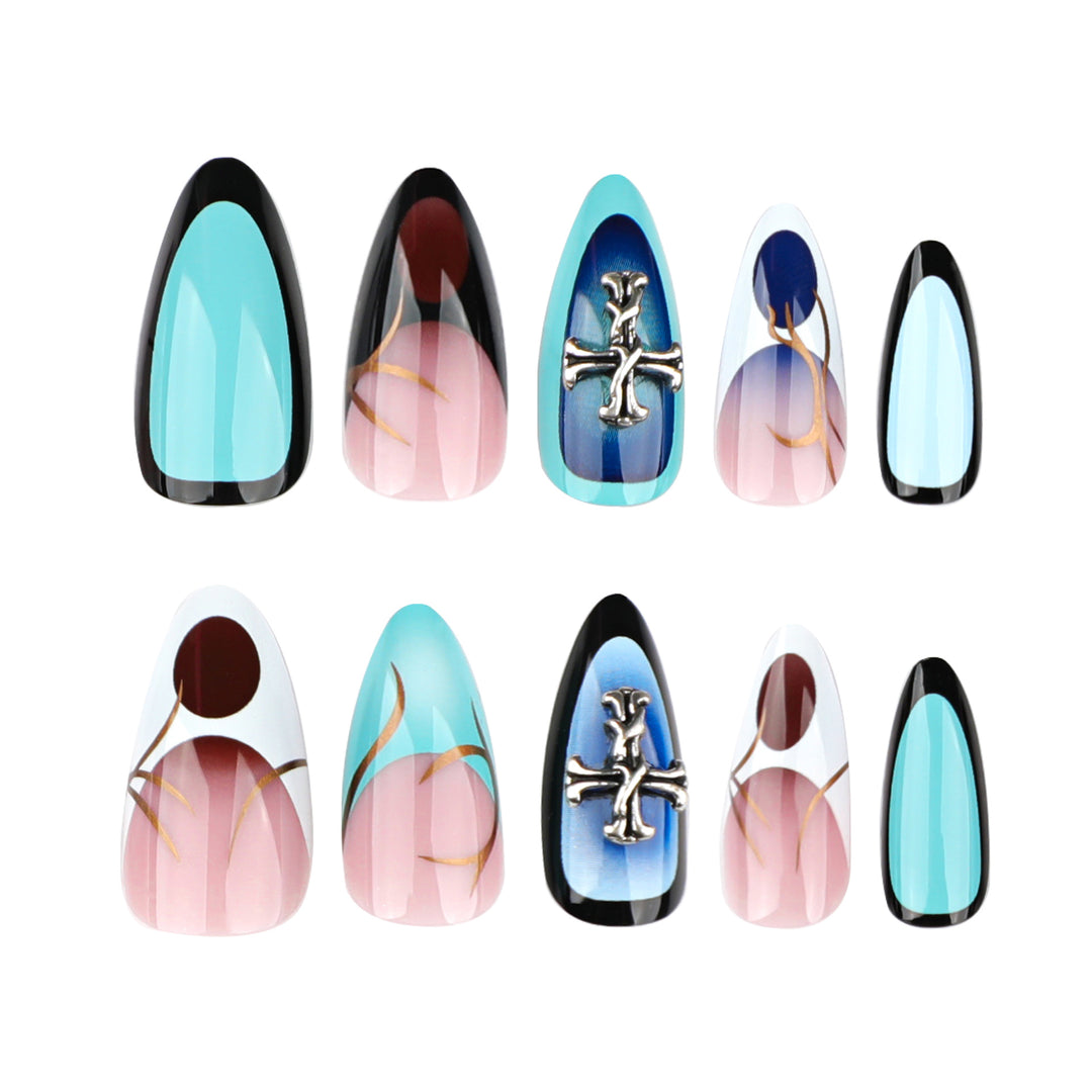 Kunstvolle Stiletto-Nägel mit elegantem Design und 3D-Akzenten Karnz