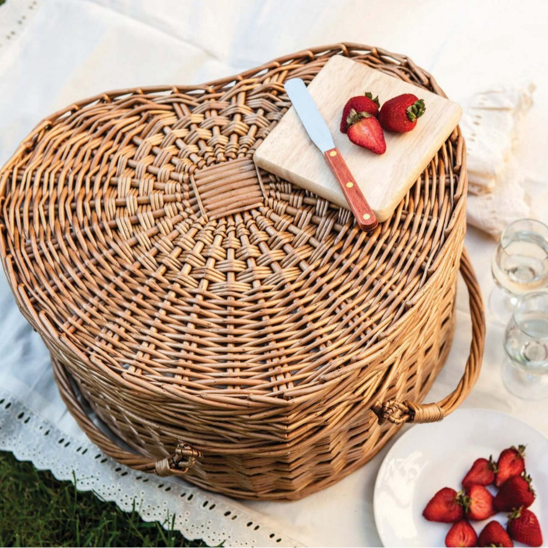 Damen Picknickkorb mit integriertem Geschirrset und elegantem Innenfutter Karnz