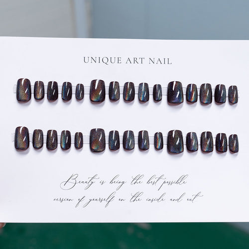 Iridescent Glitter Press-On Nägel