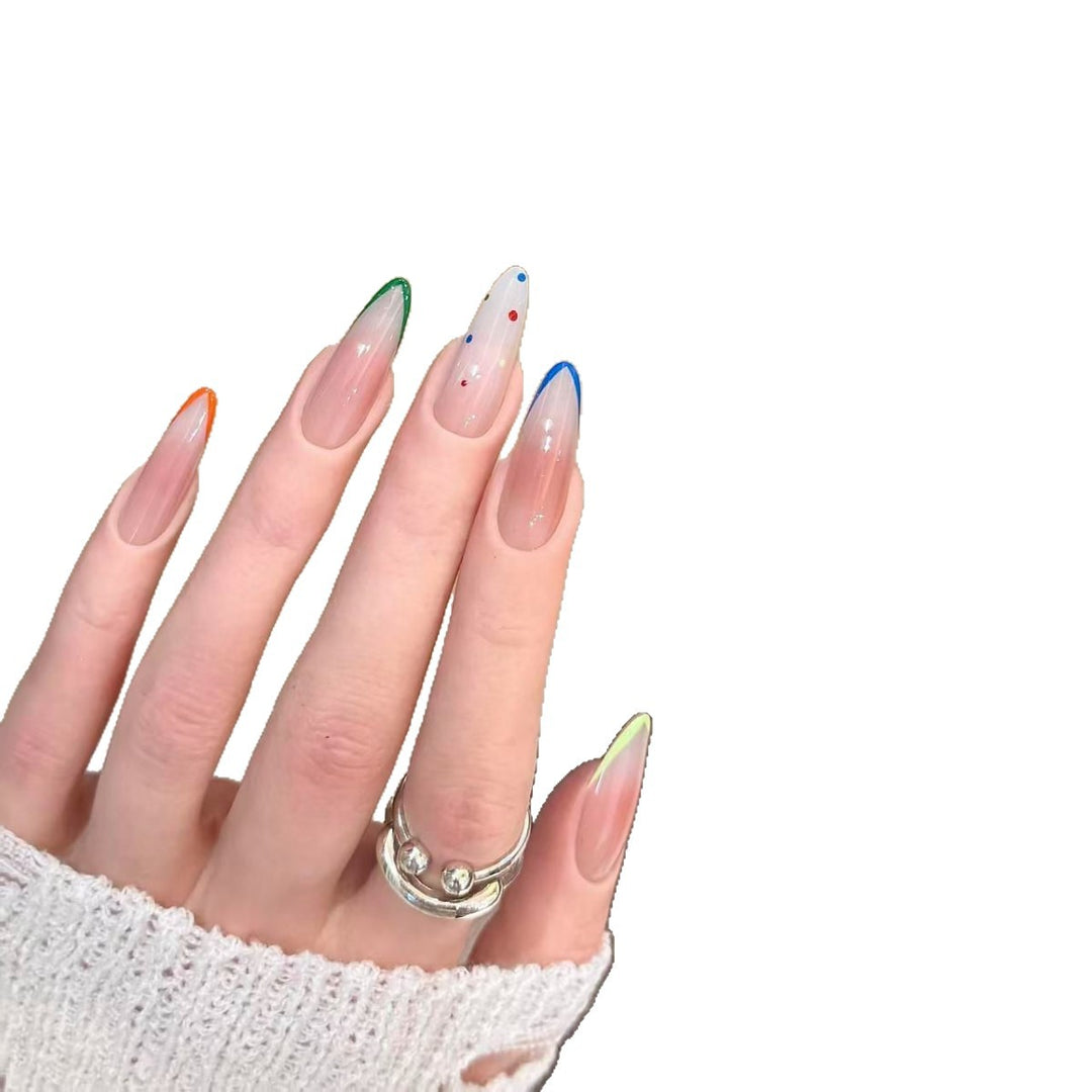 Künstlerisches Multicolor Stiletto Press-On Nail Set