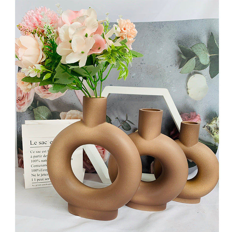 Moderne Abstrakte Keramik Blumenvase Karnz