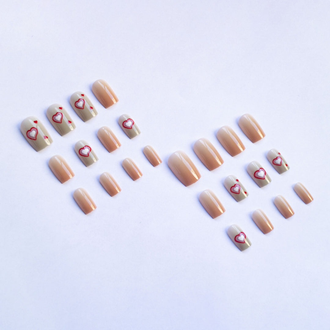 Herzdesign-Nagelkunst-Set