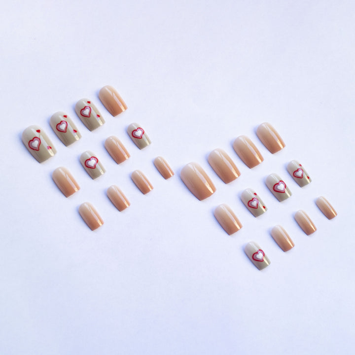 Herzdesign-Nagelkunst-Set