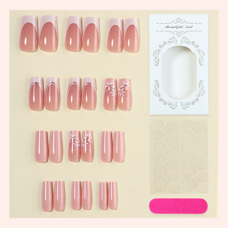 Dekoratives Press-On Nagelkunstset mit floralen Designs Karnz