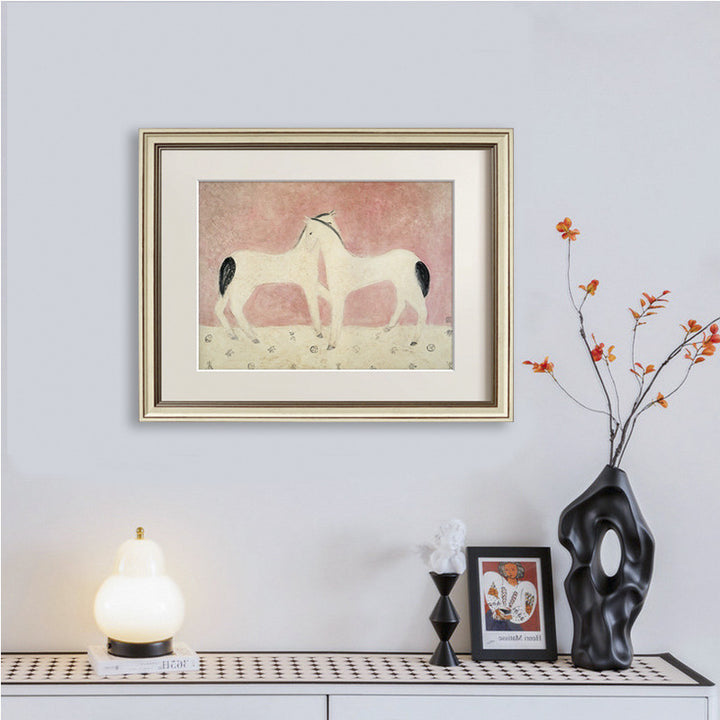Weiches Einhorn gerahmter Kunstdruck