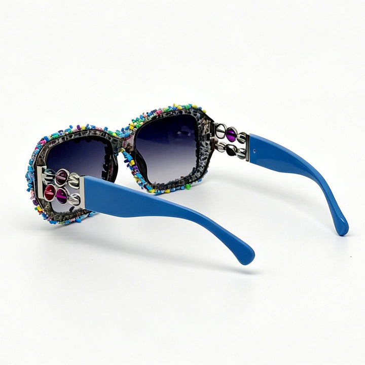 Damen Sonnenbrille mit kreativem Süßigkeitenbesatz Karnz
