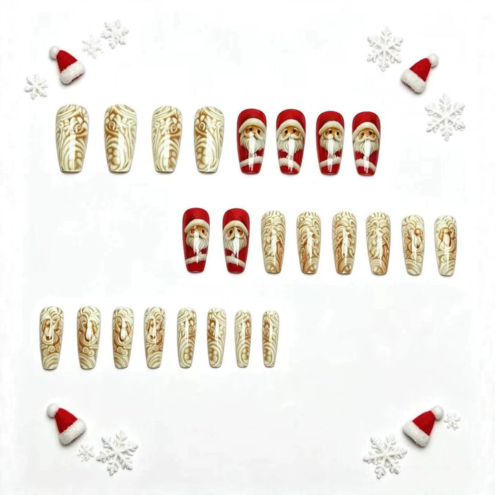 Weihnachtskunstnägel mit Festlichem Santa-Motiv Karnz