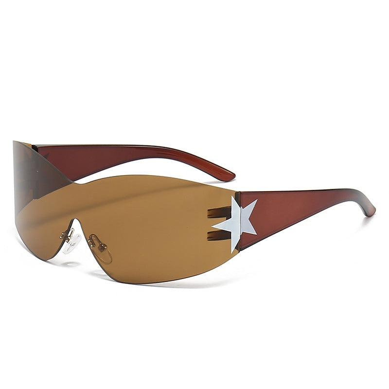 Sleek Shield Sonnenbrille mit Sternelement Karnz