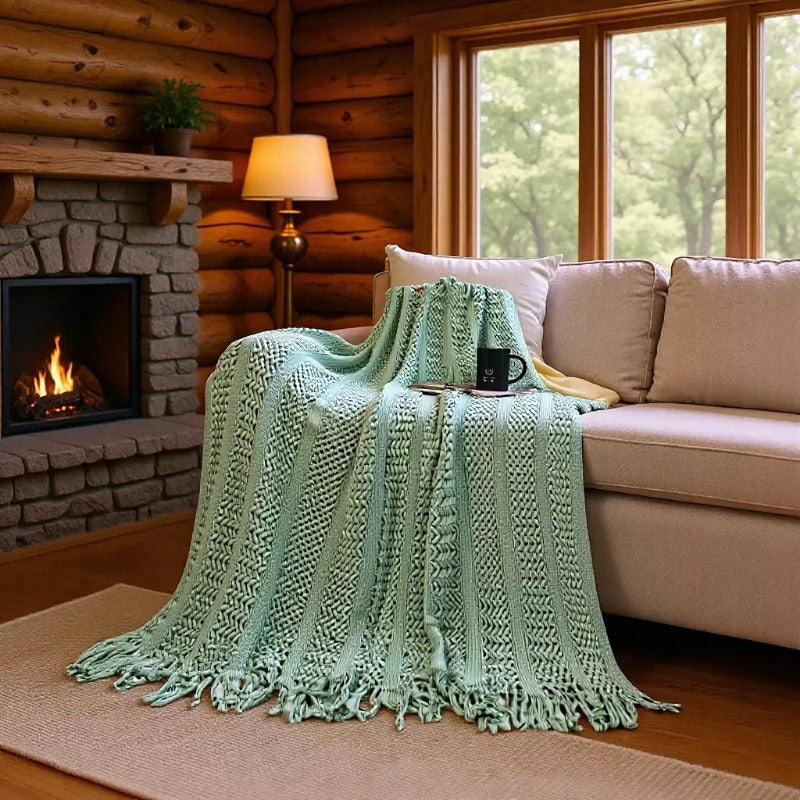 Strukturierte Strickdecke Karnz