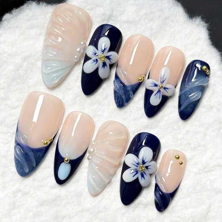 Florales Themen Press-On Nagel Set Karnz
