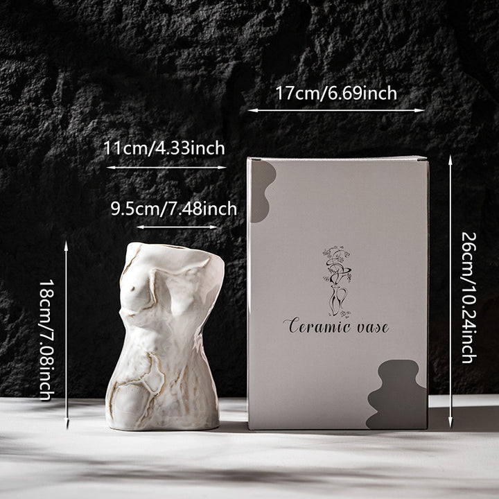 Handgefertigte weibliche Torso Keramikvase Skulptur