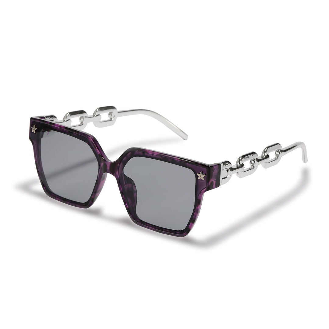 Damen stilvolle quadratische Sonnenbrille mit innovativer Metallrahmenkonstruktion Karnz