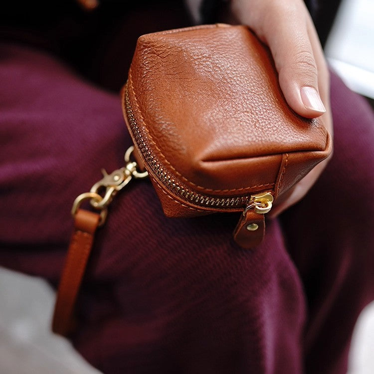 Kompakte Leder-Münztasche
