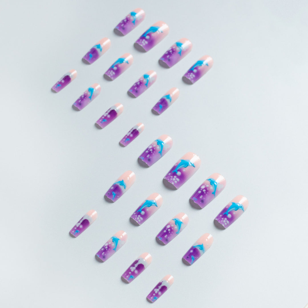 Delfin-Themen Künstliches Nageldesign Set