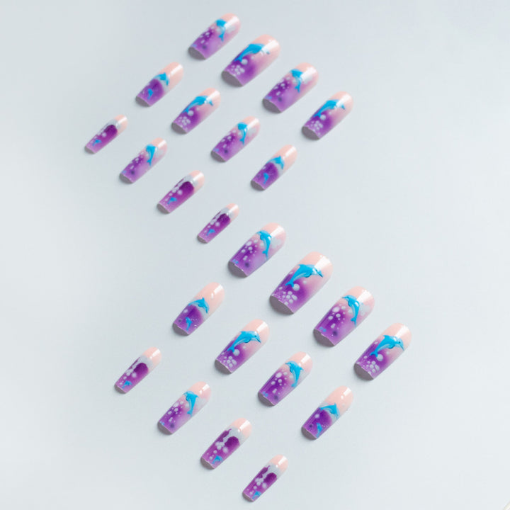 Delfin-Themen Künstliches Nageldesign Set