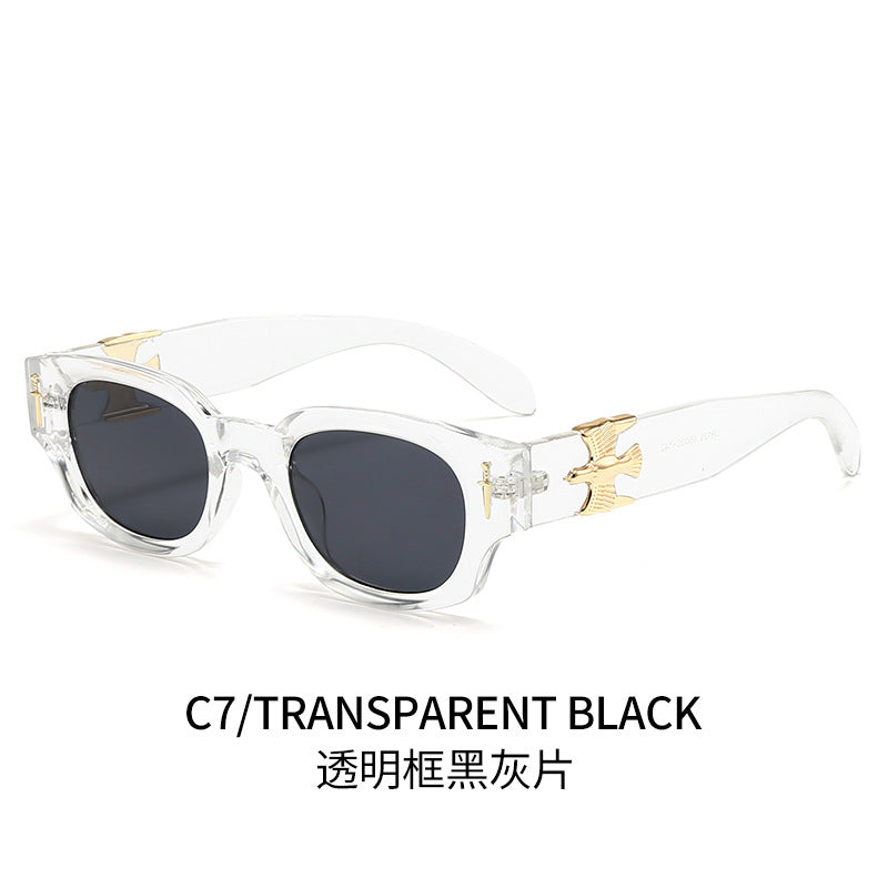Damen Modische Sonnenbrille im exklusiven Schildpatt-Design mit eleganten metallischen Akzenten Karnz