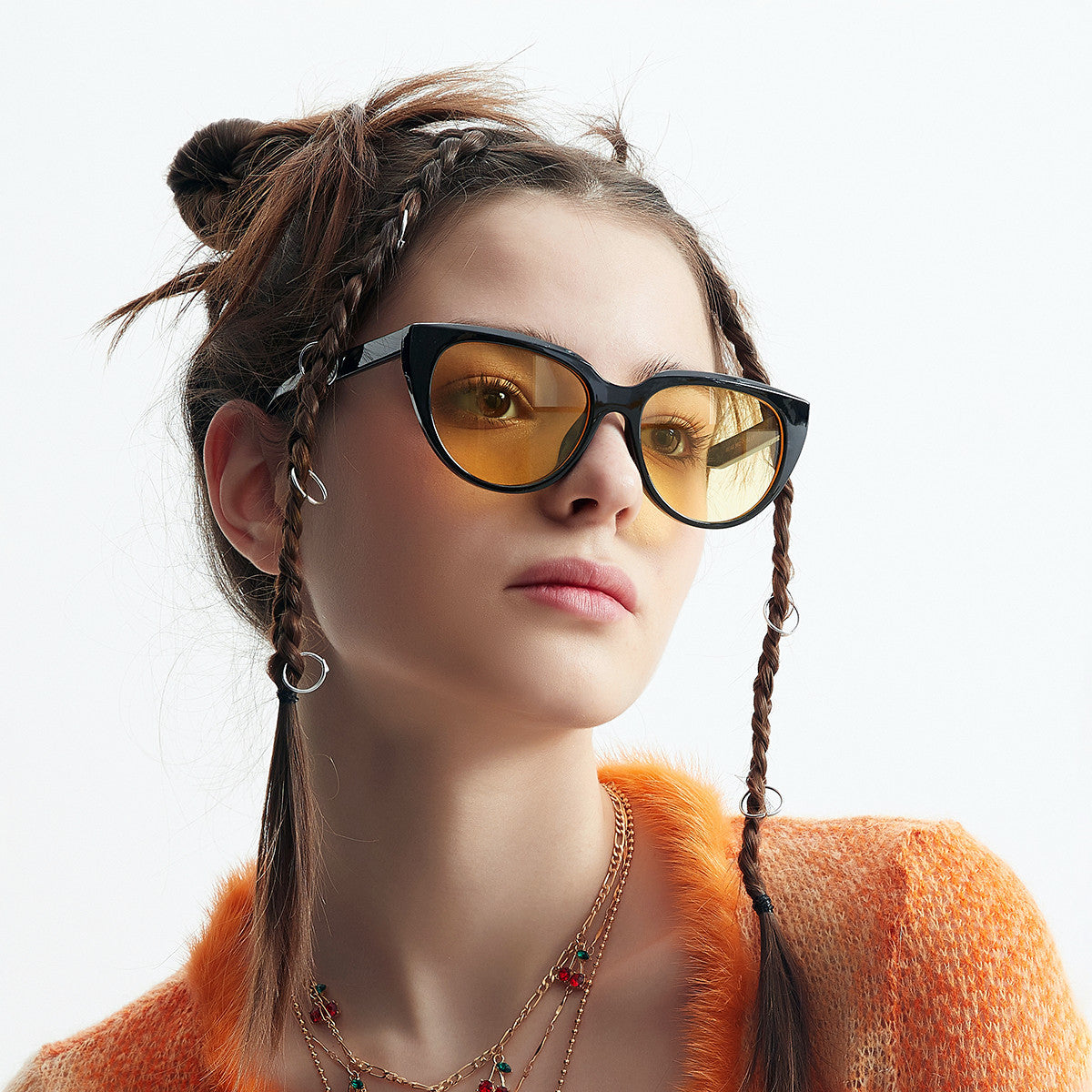 Damen trendige Cat-Eye Sonnenbrille mit komfortabler Passform Karnz