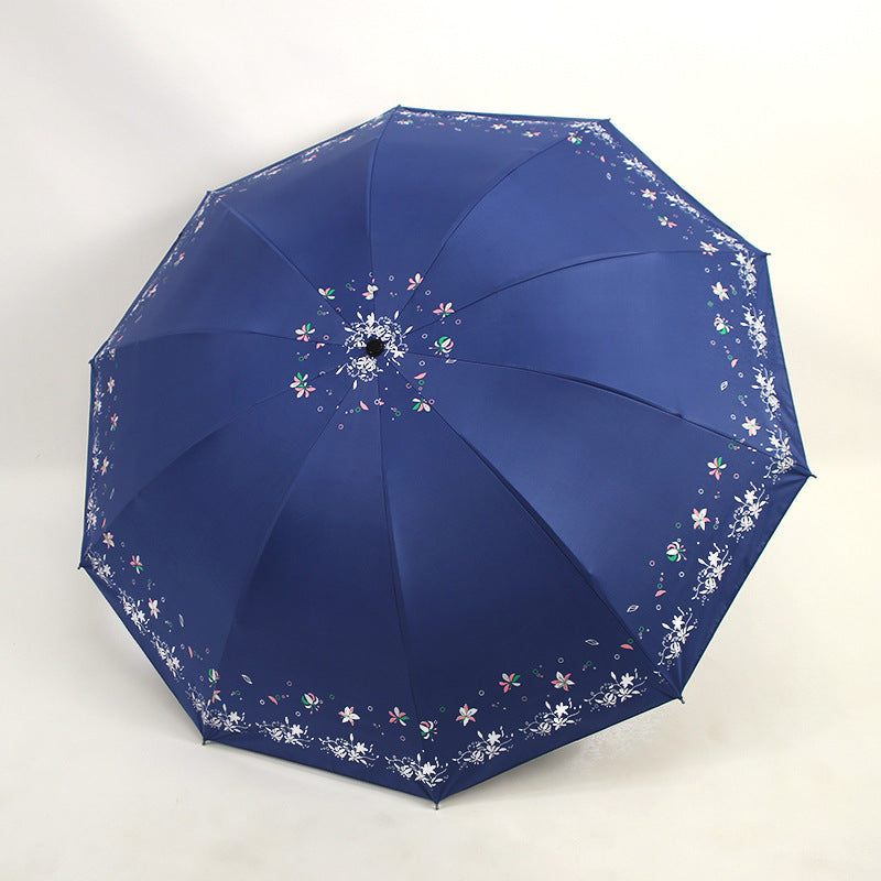 Damen Faltbarer Regenschirm mit floralen Mustern Karnz