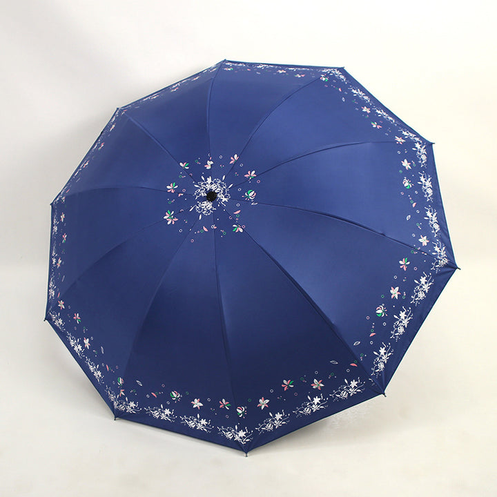 Damen Faltbarer Regenschirm mit floralen Mustern Karnz