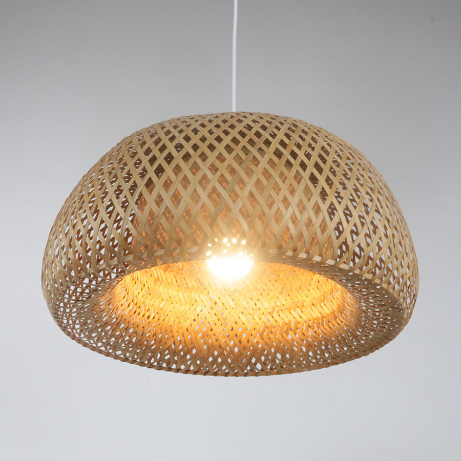 Elegante Pendelleuchte aus handgewebtem Rattan Karnz