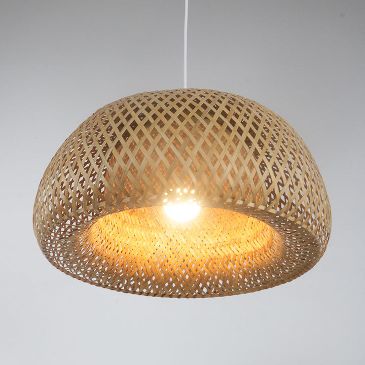Elegante Pendelleuchte aus handgewebtem Rattan Karnz