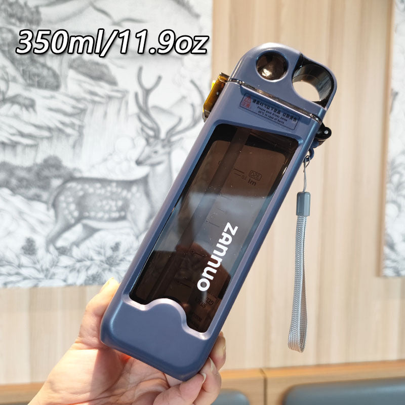 Damen einzigartige Flip-Top Trinkflasche mit Sichtfenster Karnz