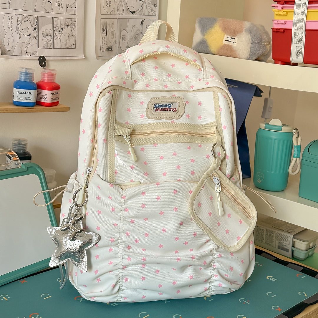 Stylische Mehrfach-Taschen-Rucksack mit Sternakzenten Karnz