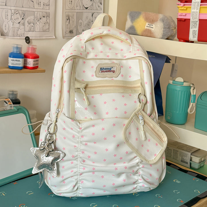 Stylische Mehrfach-Taschen-Rucksack mit Sternakzenten Karnz