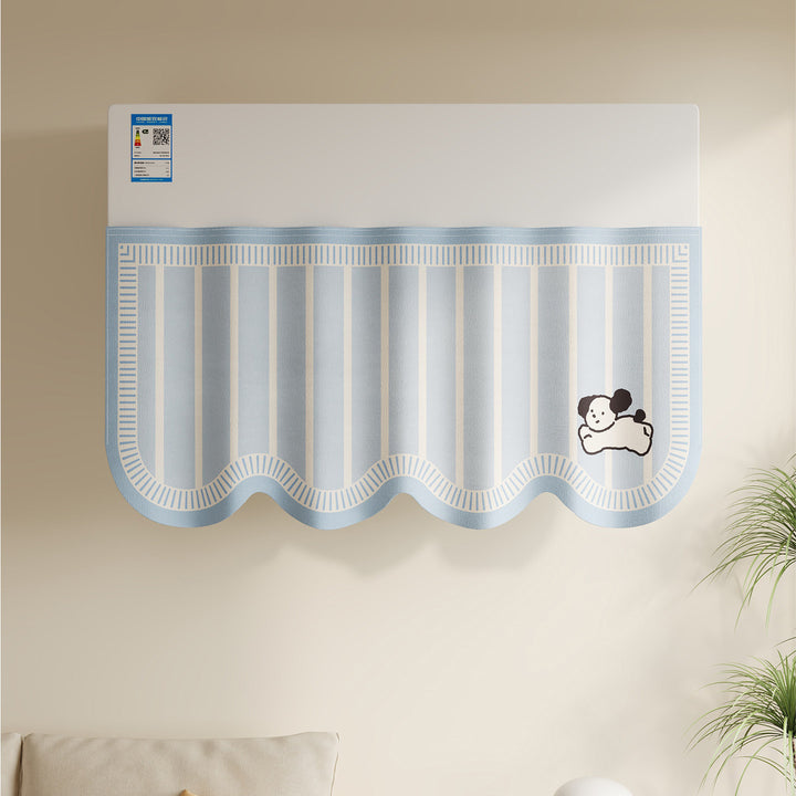 Decorative Refrigerator Top Cover with Scalloped Hem and Cute Puppy Print