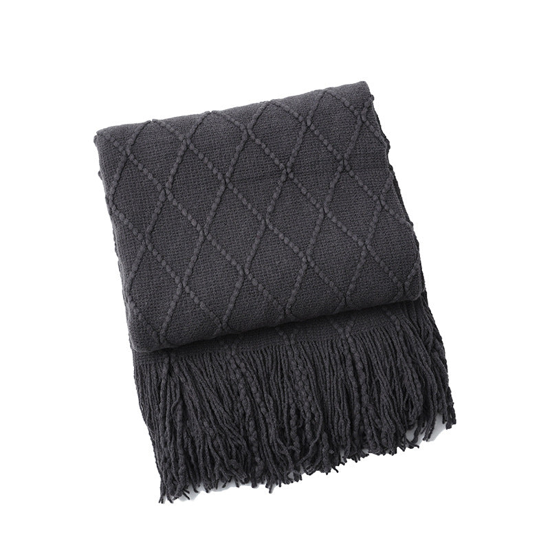 Gemütliche gestrickte Wurfdecke