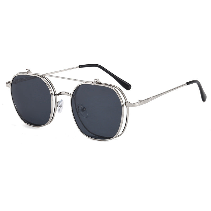 Damen geometrische Oversized-Sonnenbrille mit elegantem goldenem Rahmen Karnz