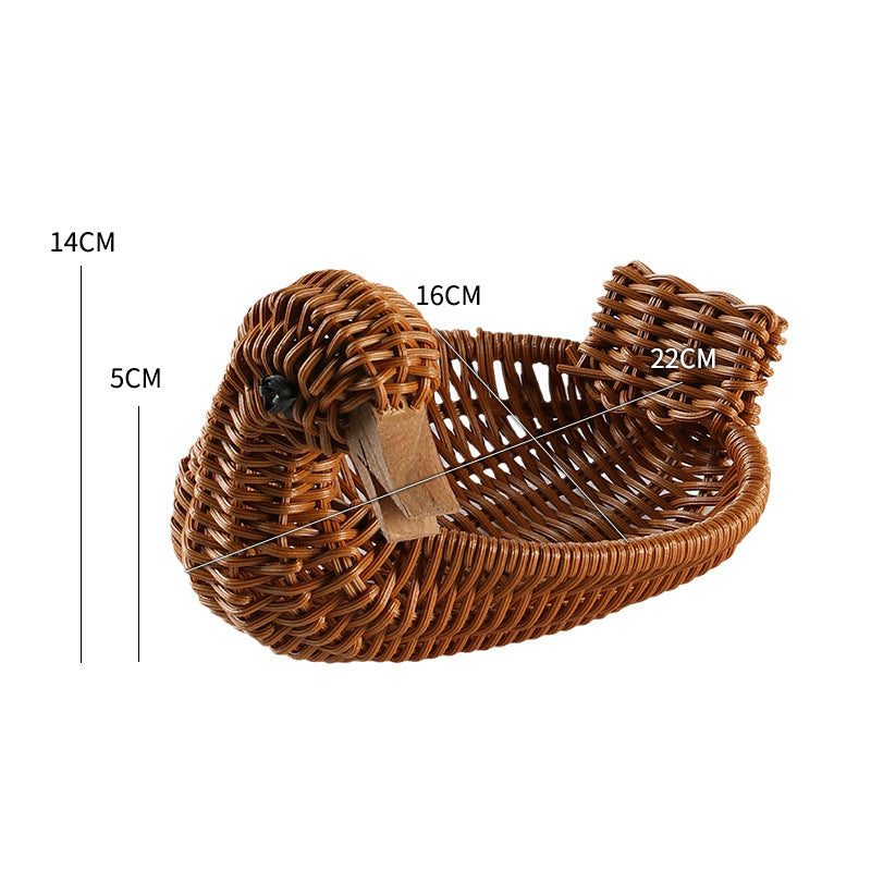 Unisex Geflochtener Dekorationskorb in Entenform Karnz