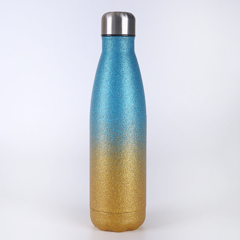 Damen Isolierte Wasserflasche mit eleganter Glitzeroberfläche Karnz