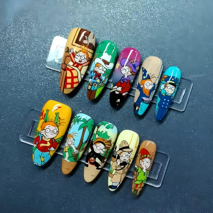 Kreatives Kunstnagel-Set mit Lustigen Cartoon-Motiven Karnz