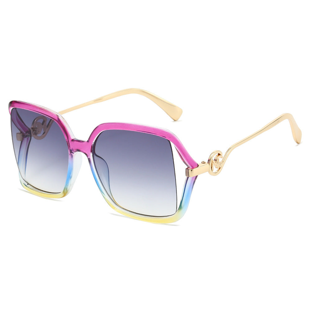 Oversized Geometric Gradient Sonnenbrille Karnz