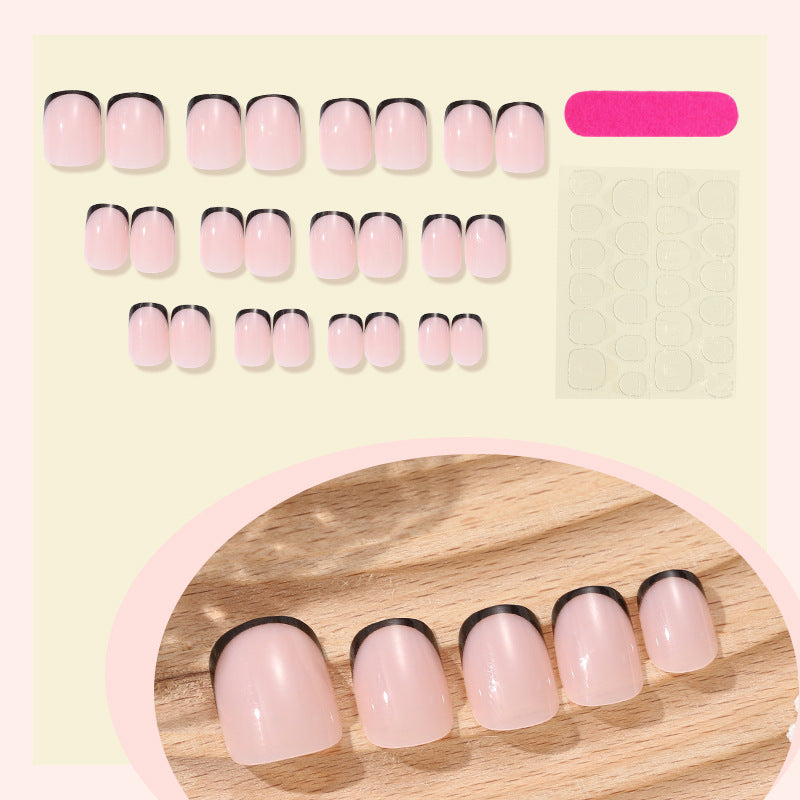 Elegante French Tip Press-On Nagelkollektion Karnz