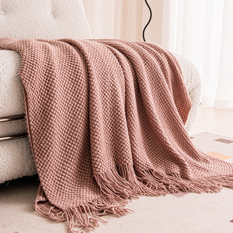 Gemütliche gestrickte Decke