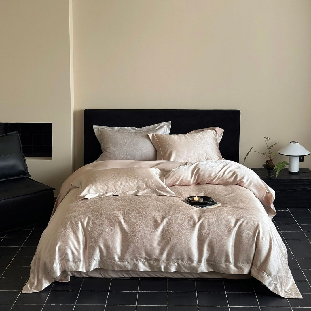 luxuriöse Jacquard-Satin Bettwäsche-Garnitur Karnz