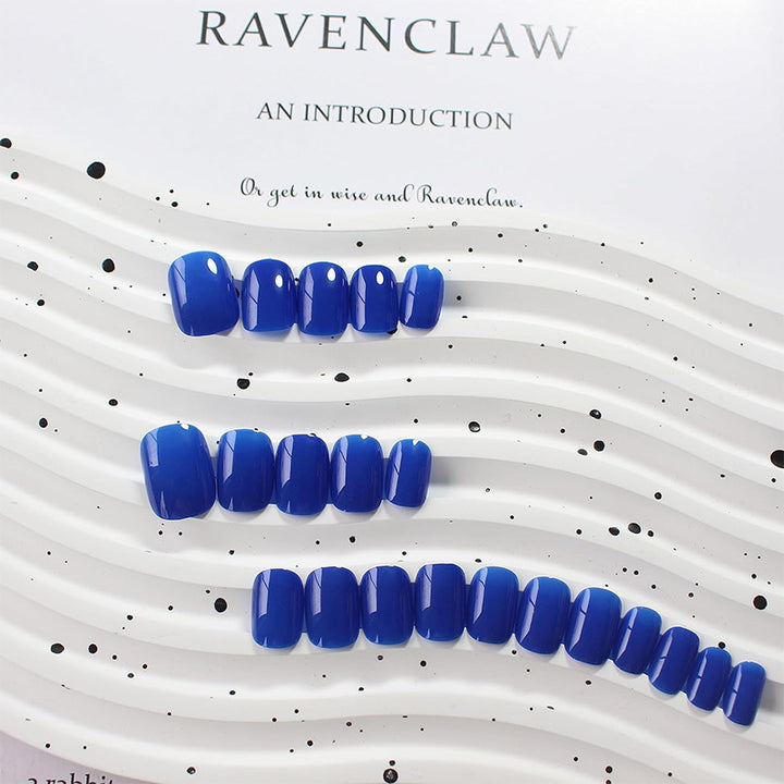 Kunstnagelset mit luxuriösen und glanzvollen blauen Designs Karnz