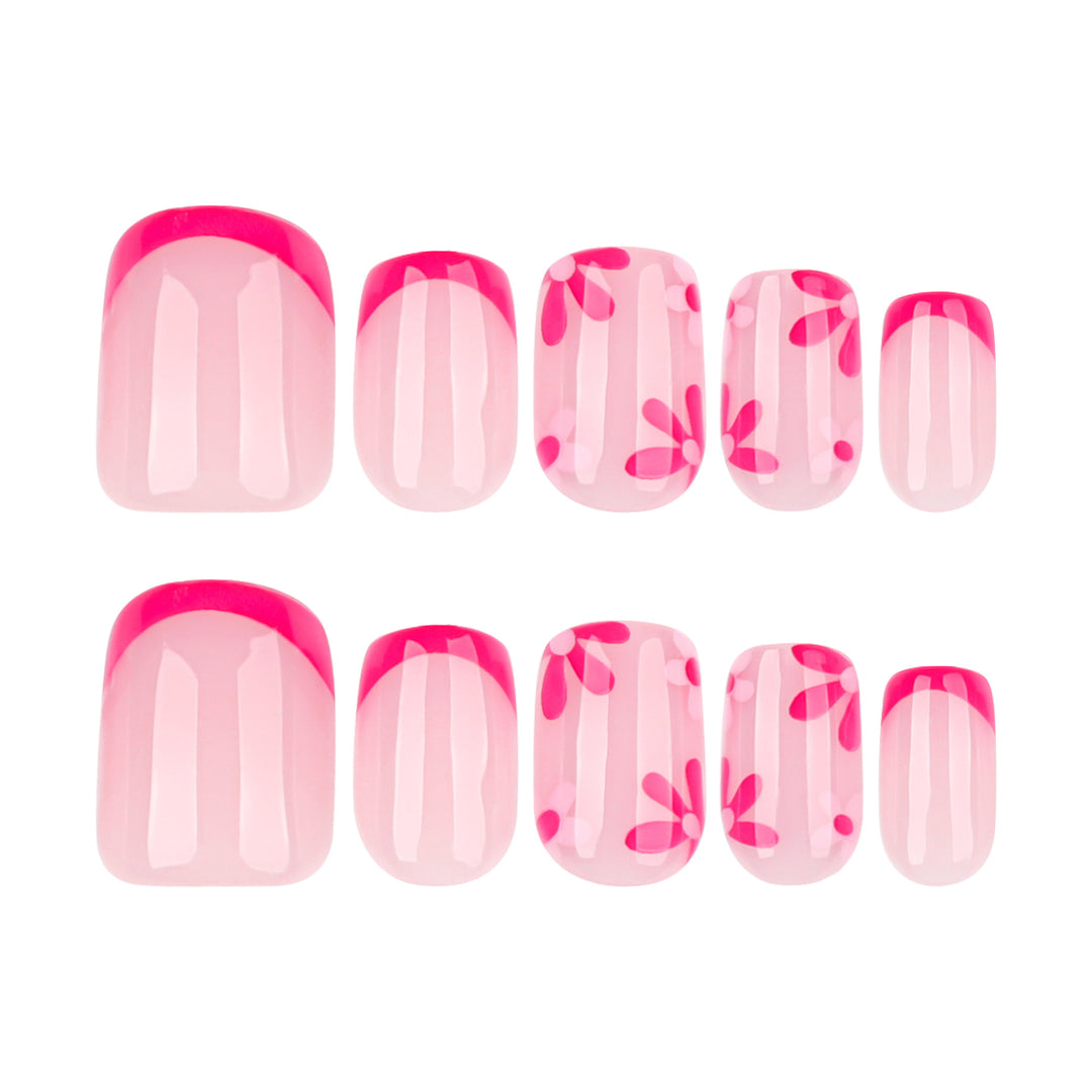 Kunstvolle Nagelverlängerungen mit blühendem Design Karnz
