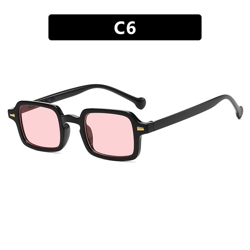 Damen exklusive quadratische Sonnenbrille mit elegantem Metallrahmen und UV-Schutz Karnz
