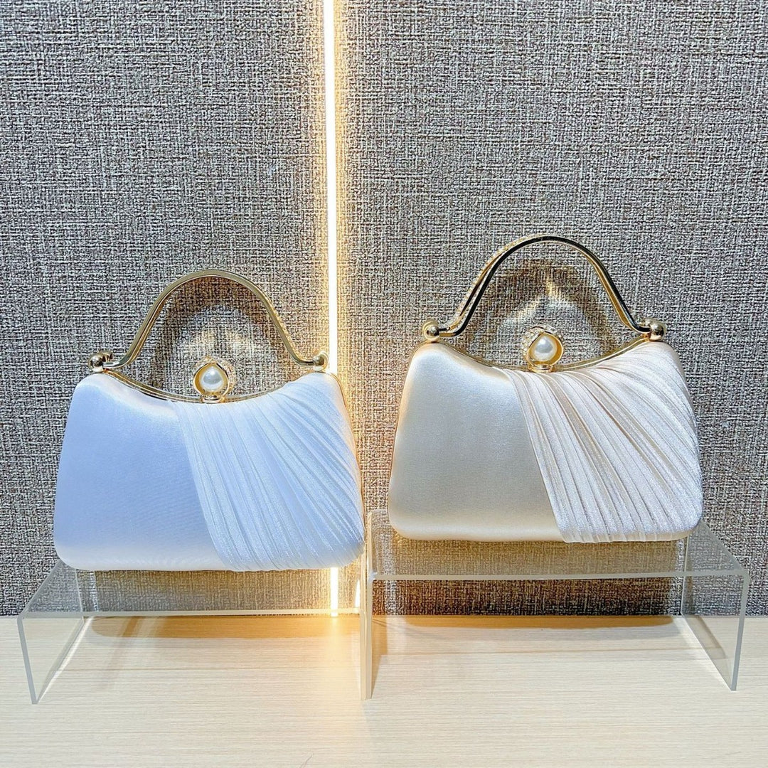 Satin Faltabendhandtasche